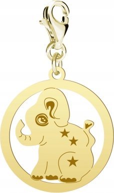 Radziszewska Jewellery Pozłacany Charms CUTIE SŁONIK DEDYKACJA