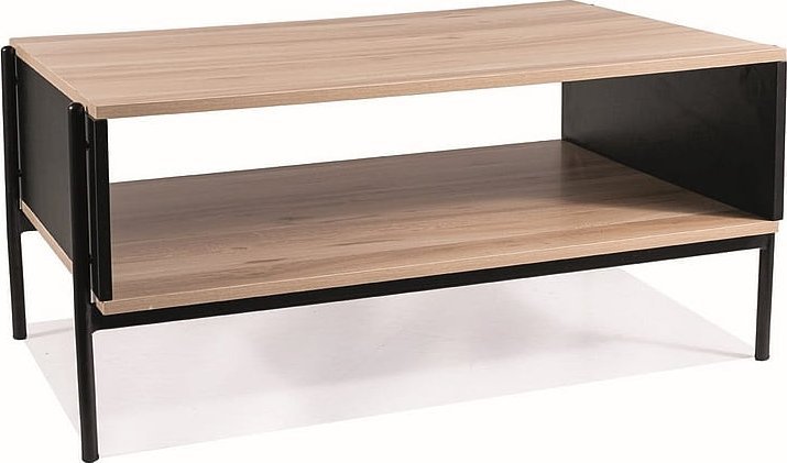 Triton Ława do salonu prostokątna z półką KARINA A dąb/czarny mat