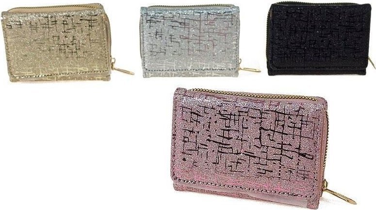 Portfel błyszczący na zamek MIX