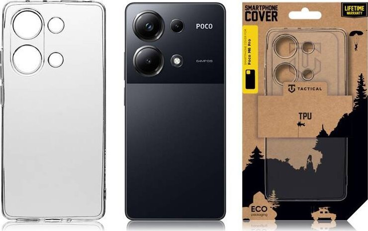 Tactical TPU Cover for Poco M6 Pro Transparent standard