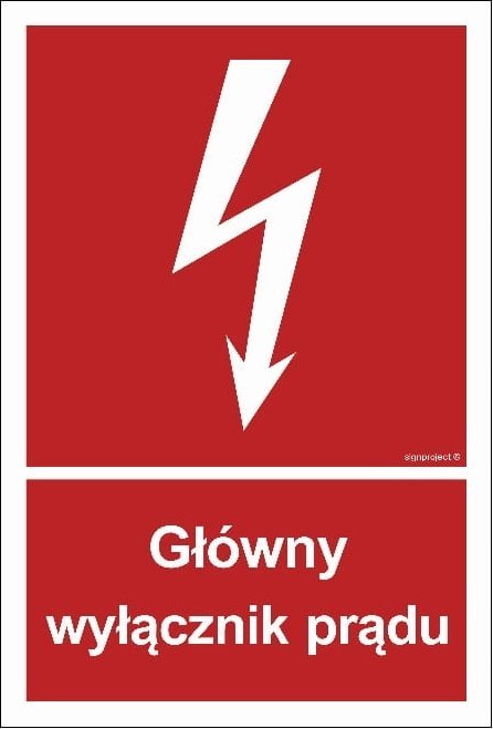 Mój dom Główny Wyłącznik Prądu Duży Znak Odblaskowy 20X30 Libres Polska Sp Bc008_200X296_Ps 5904937055070
