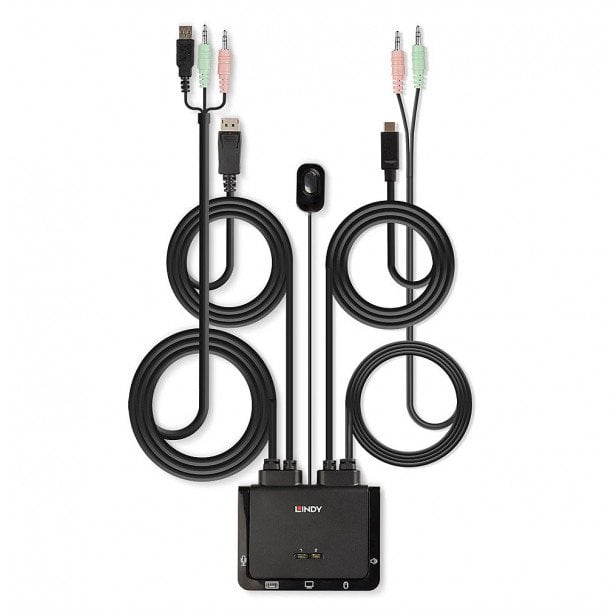 Switch Lindy 2-Port DP 1.2 USB-C KVM