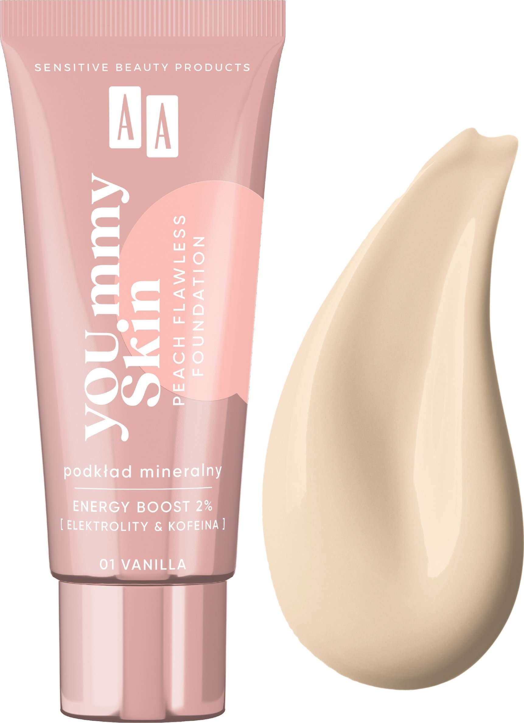 AA YOU.mmy Skin Peach Flawless Foundation podkład mineralny 01 Vanilla 30ml