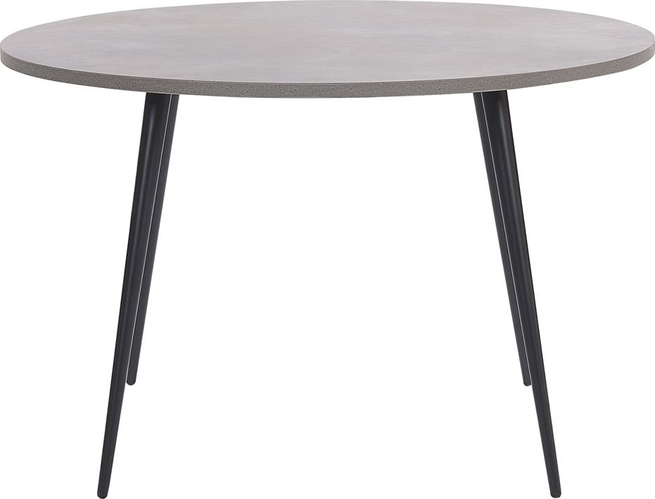 Shumee Stół do jadalni okrągły 120 cm efekt betonu z czarnym ODEON