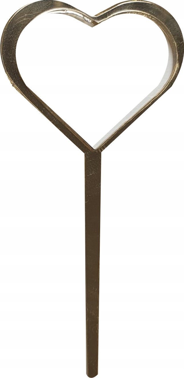 details Topper serce dekoracja na tort złoty topperek