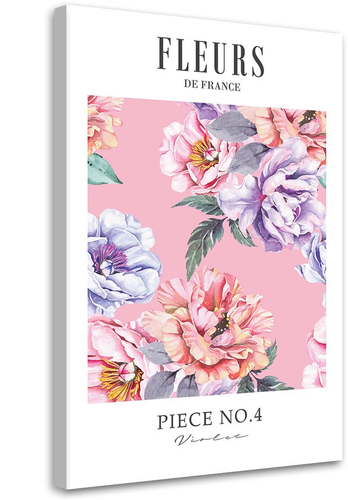 Feeby obraz na płótnie Kolorowe kwiaty piwonii Shabby Chic 70x100 large