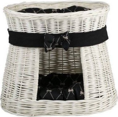 WickerPL CARI BUDA DLA KOTA LEŻAK DLA ZWIERZĄT DOMEK DLA KOTA Z WIKLINY PIĘTROWY Z PODUSZKAMI 50X40 H45 CM