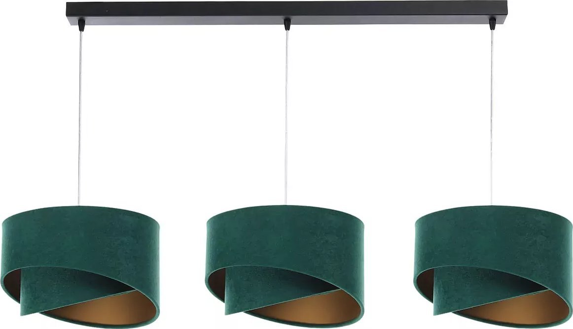 Lampa wisząca Lumes Czarno-zielona asymetryczna lampa wisząca nad stół - S498-Hada