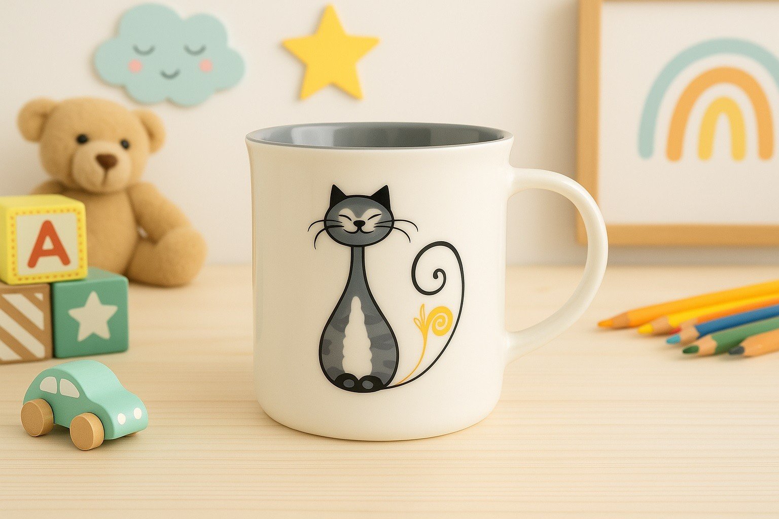 Kubek porcelanowy 330 ml Filemon Kotek