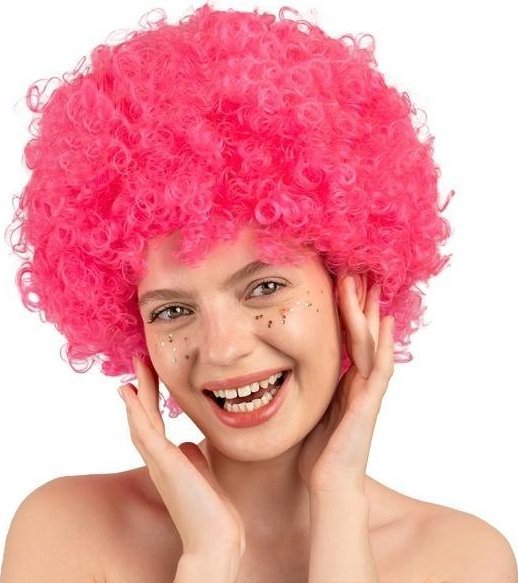 Peruka Afro jasny róż