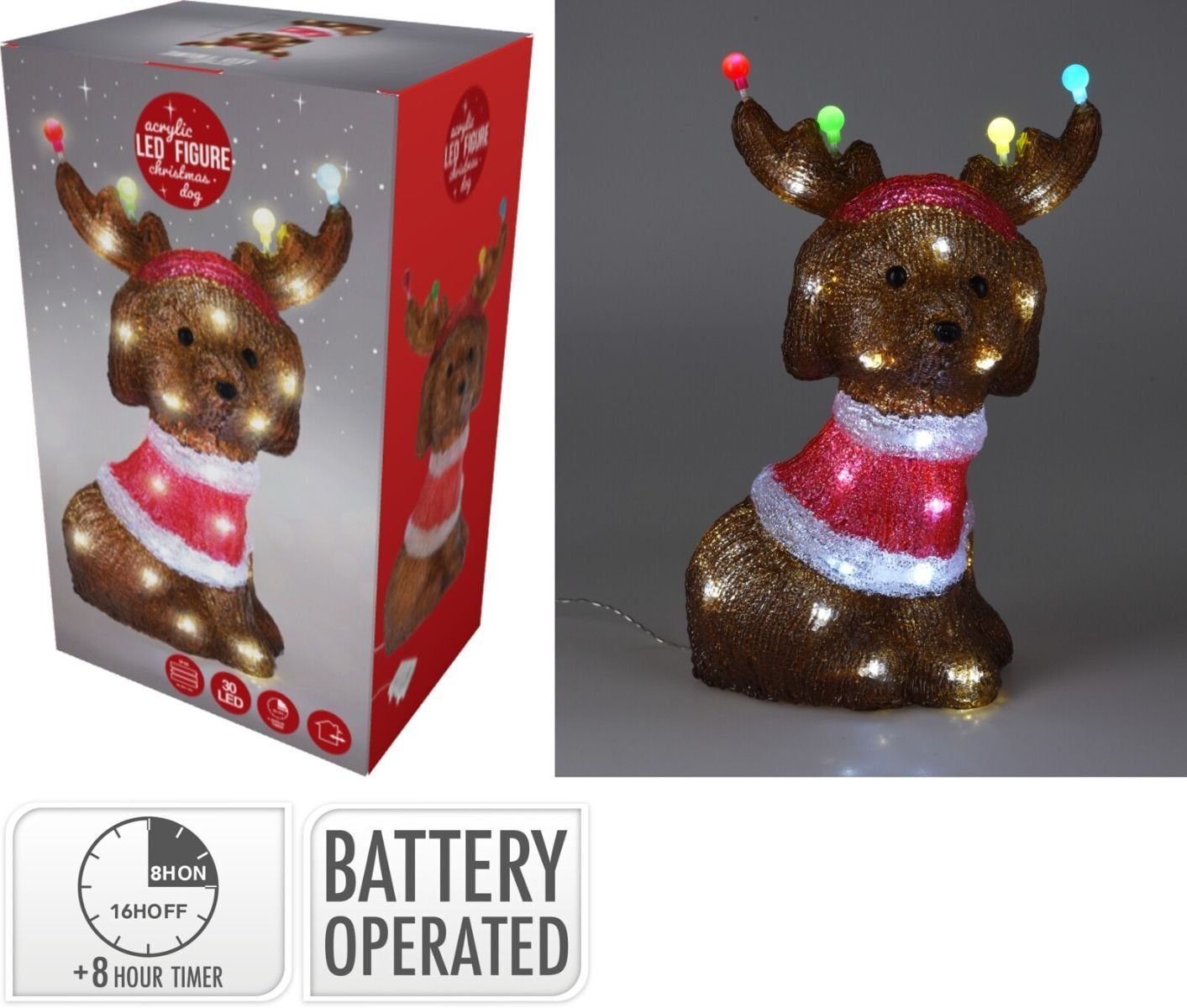 Dekoracja świąteczna Świecąca dekoracja stołowa na Boże Narodzenie Dog