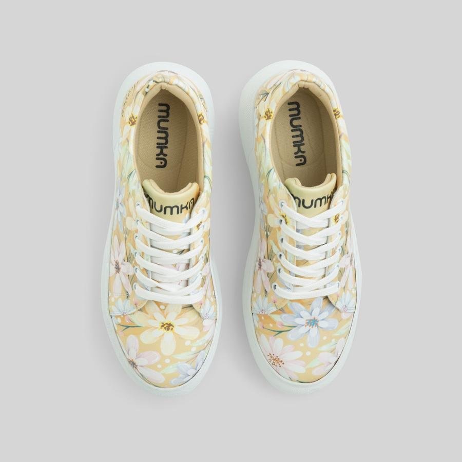 Mumka Shoes Sneakersy wegańskie na platformie Kolorowe Kwiaty Mumka-40