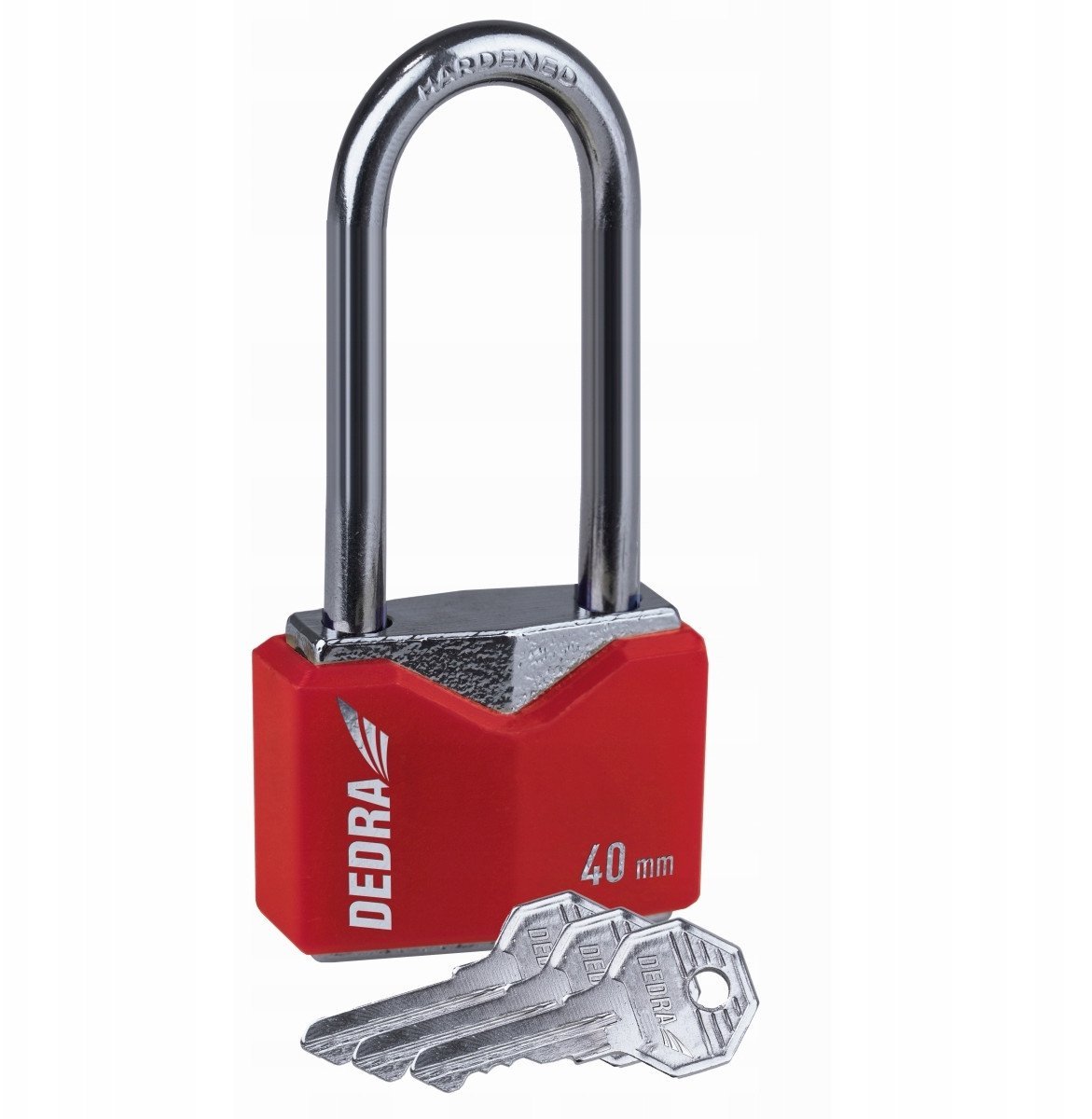 Kłódka romb żeliwna w osłonie 50mm z długim jarzmem