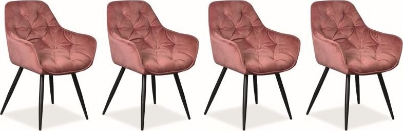 Signal Zestaw krzeseł CHERRY VELVET 4 szt antyczny róż