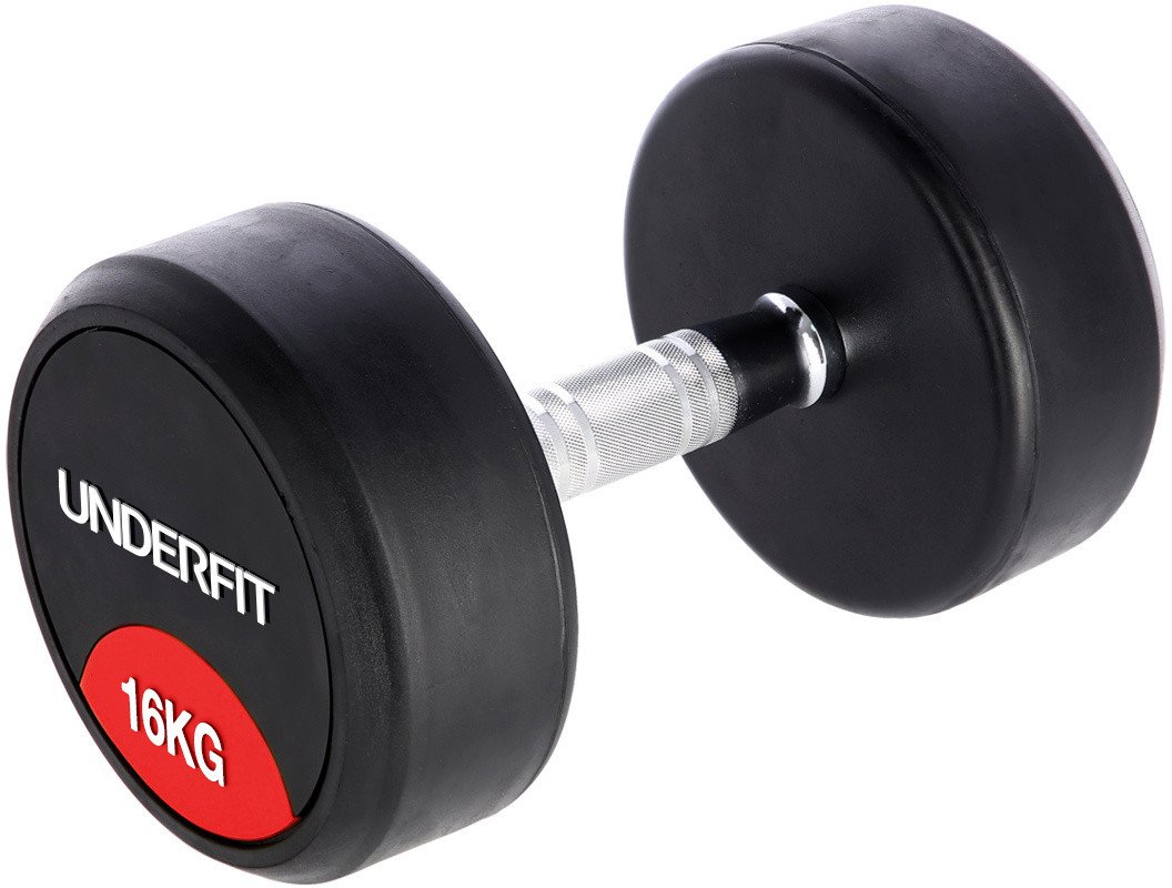 Hantla gumowana 16 kg UNDERFIT do ćwiczeń siłowych fitness