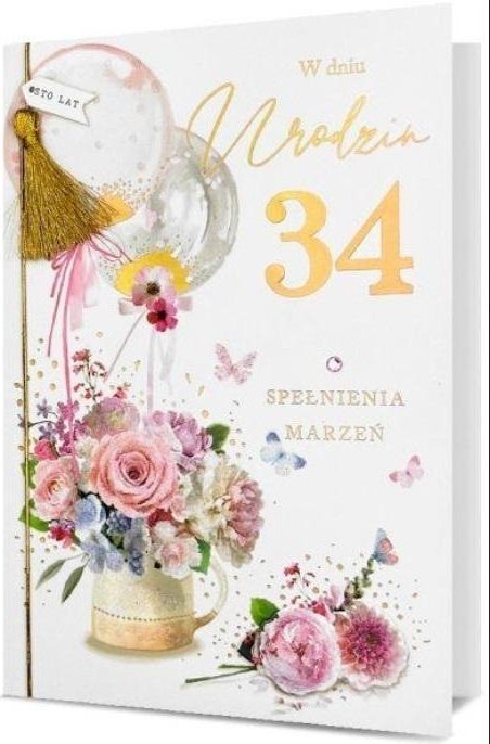 Karnet B6 Urodziny (wymienne cyfry)