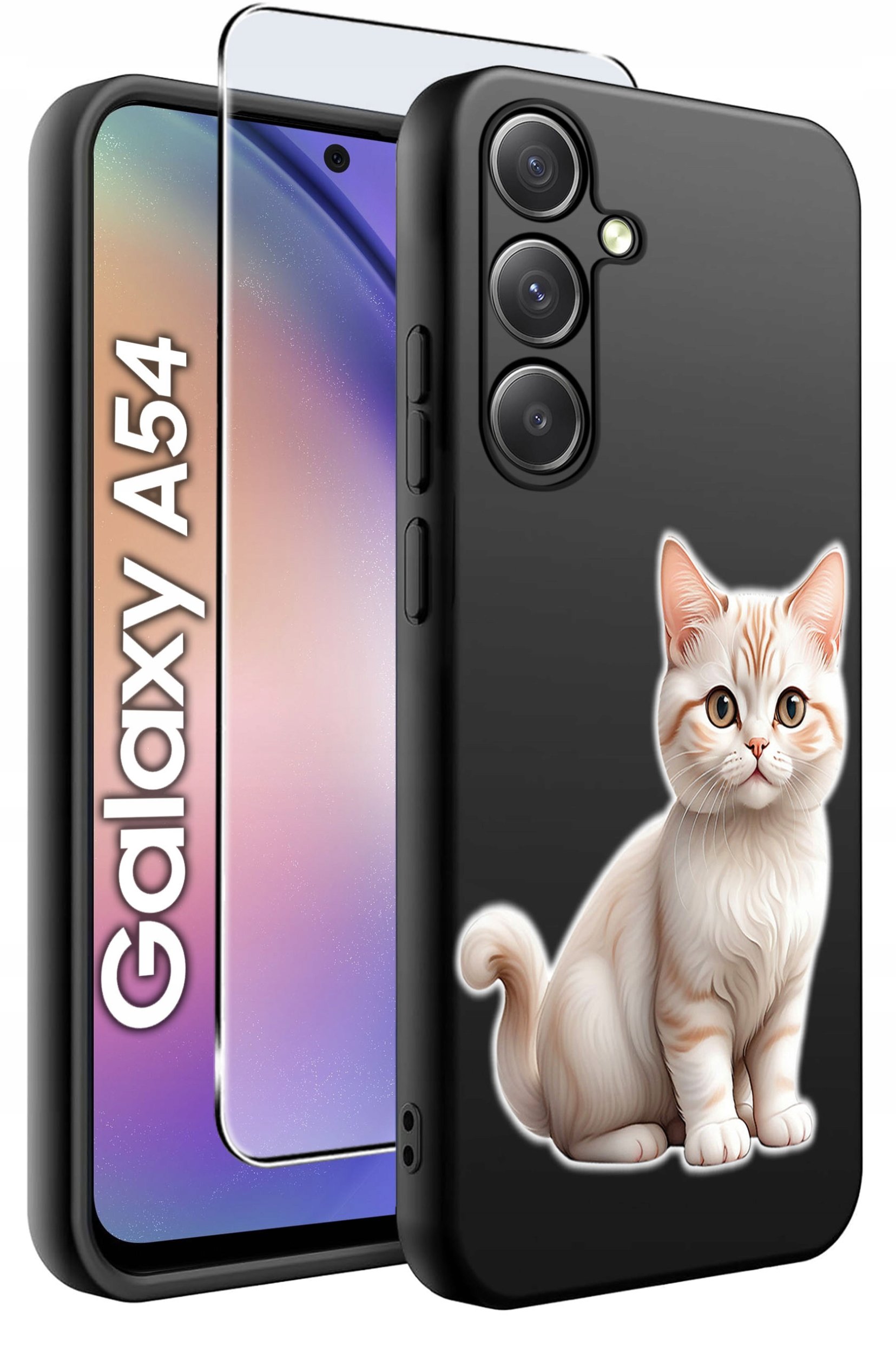 krainaGSM ETUI do Samsung A54 5G wzory | SILIKONOWE MATT CASE + SZKŁO 9H