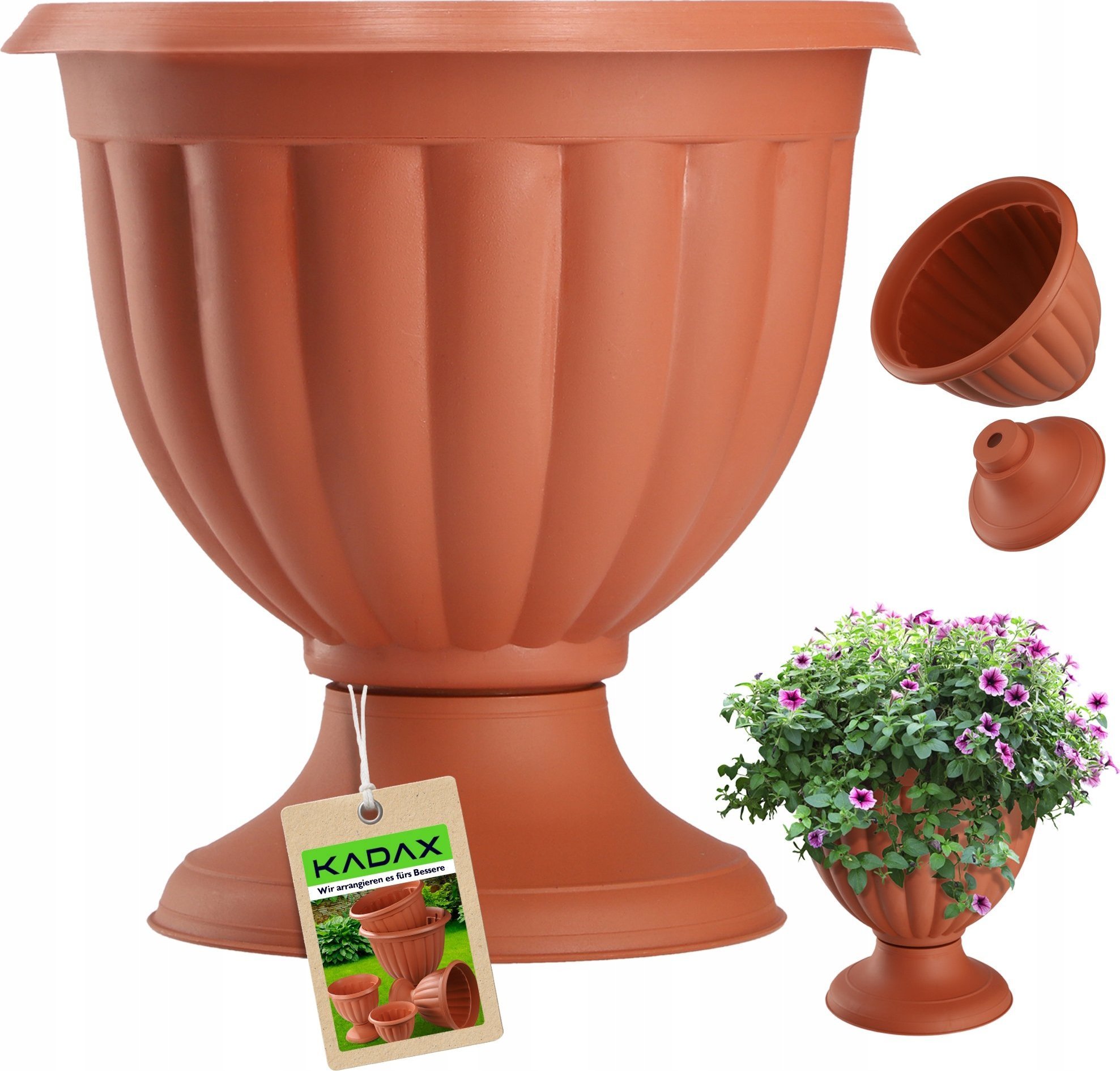 Kadax KADAX Doniczka Donica Gazon Kwietnik 19cm Terakota