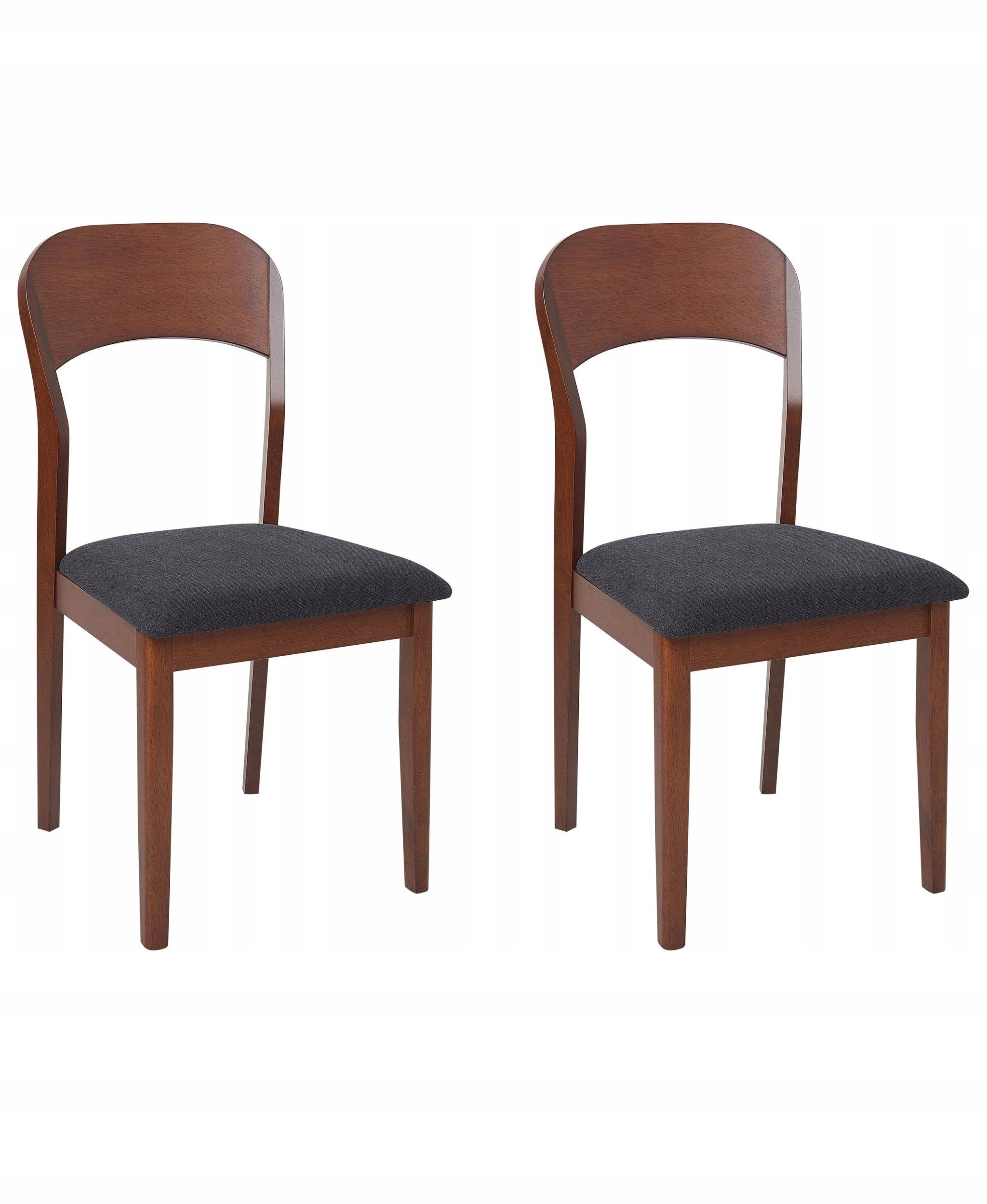 Beliani Zestaw 2 krzeseł do jadalni ALVIN Drewno Ciemnobrązowy