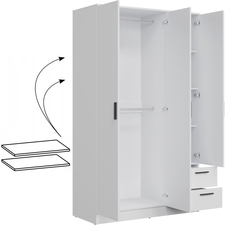 Dodatkowe półki wewnętrzne do szafy MT03 MT04 2 szt. białe MONTANA MT06