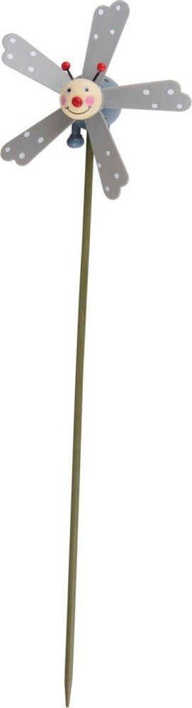Articasa BIEDRONKA DEKORACYJNA NA PIKU Z WIATRACZKIEM - SZARY