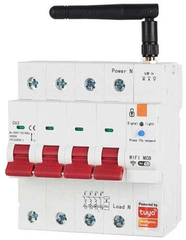TUYA išmanusis jungiklis, 3P+N, Wi-Fi, RS485, 63A
