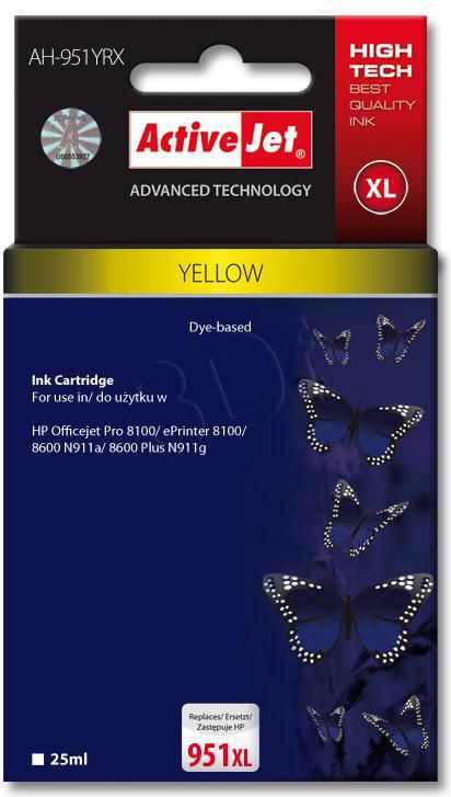 Tusz Activejet tusz AH-951YRX / CN048AE nr 951XL (yellow)