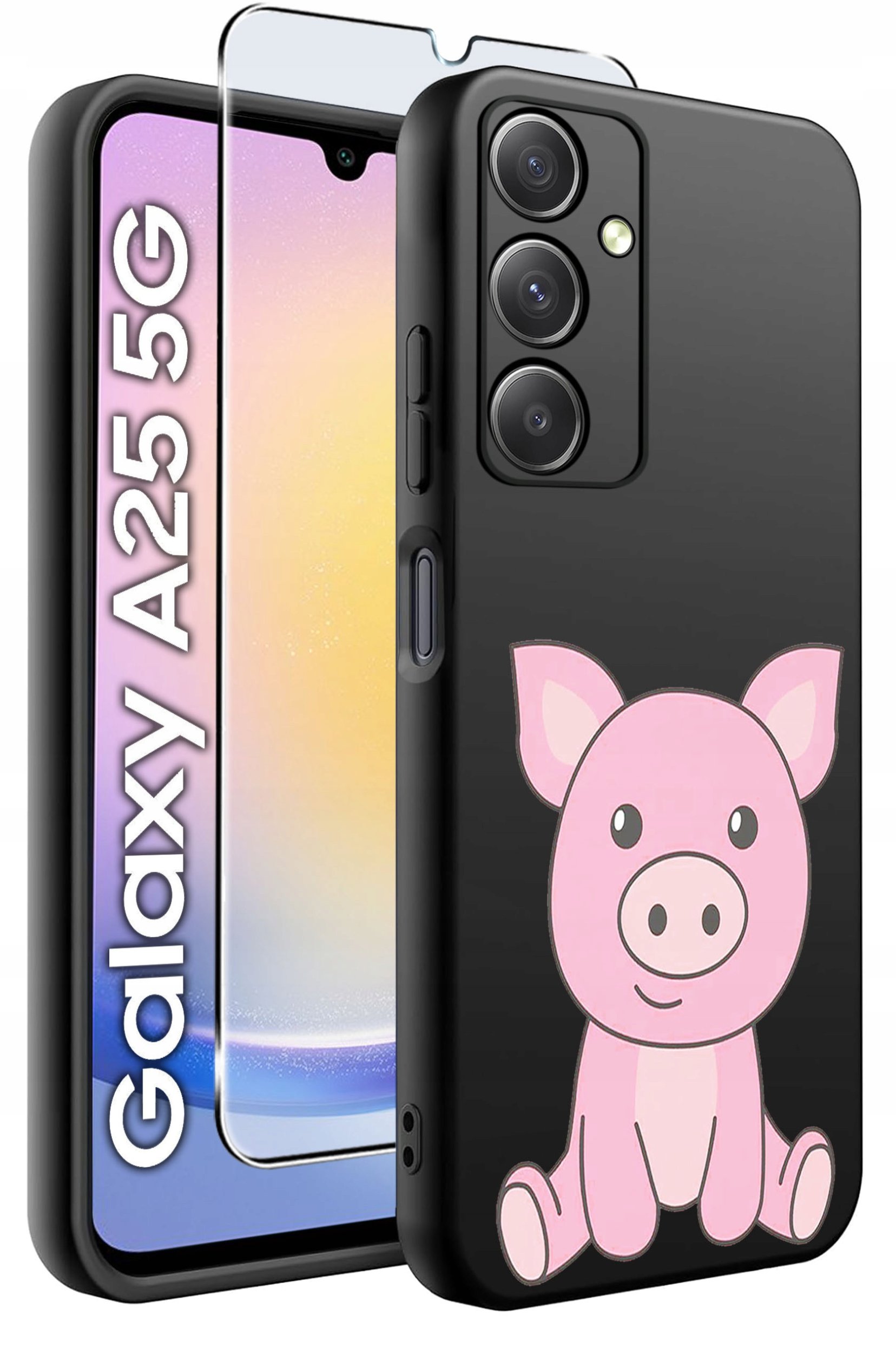 ETUI do Samsung A25 5G WZORY | SILIKONOWE MATT CASE + SZKŁO HARTOWANE 9H