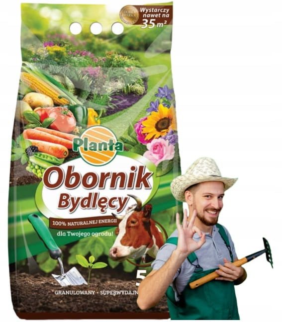 Obornik bydlęcy granulowany 5L Naturalny nawóz do roślin ogrodowych