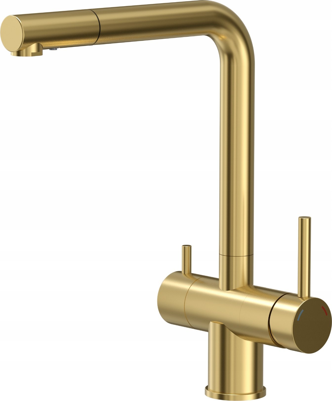 Bateria kuchenna Quadron ELLEN bateria kuchenna trójdrożna stalowa nano PVD złota