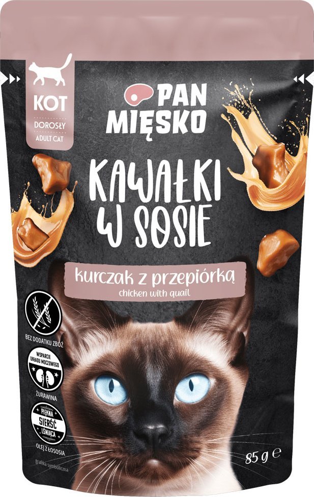 Pan Mięsko Kawałki w sosie Kurczak z przepiórką (dorosły) 85g