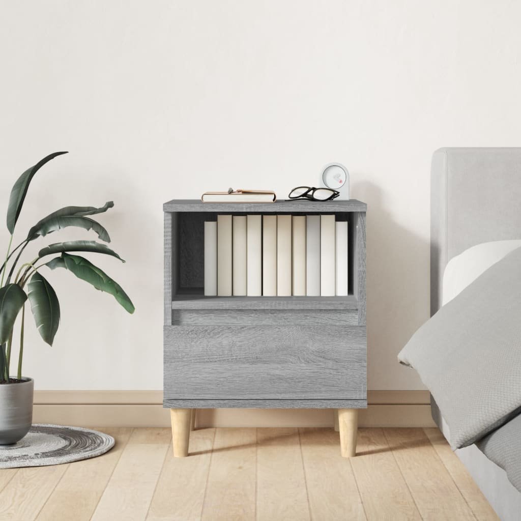 vidaXL vidaXL Szafka nocna, szary dąb sonoma, 40x35x50 cm