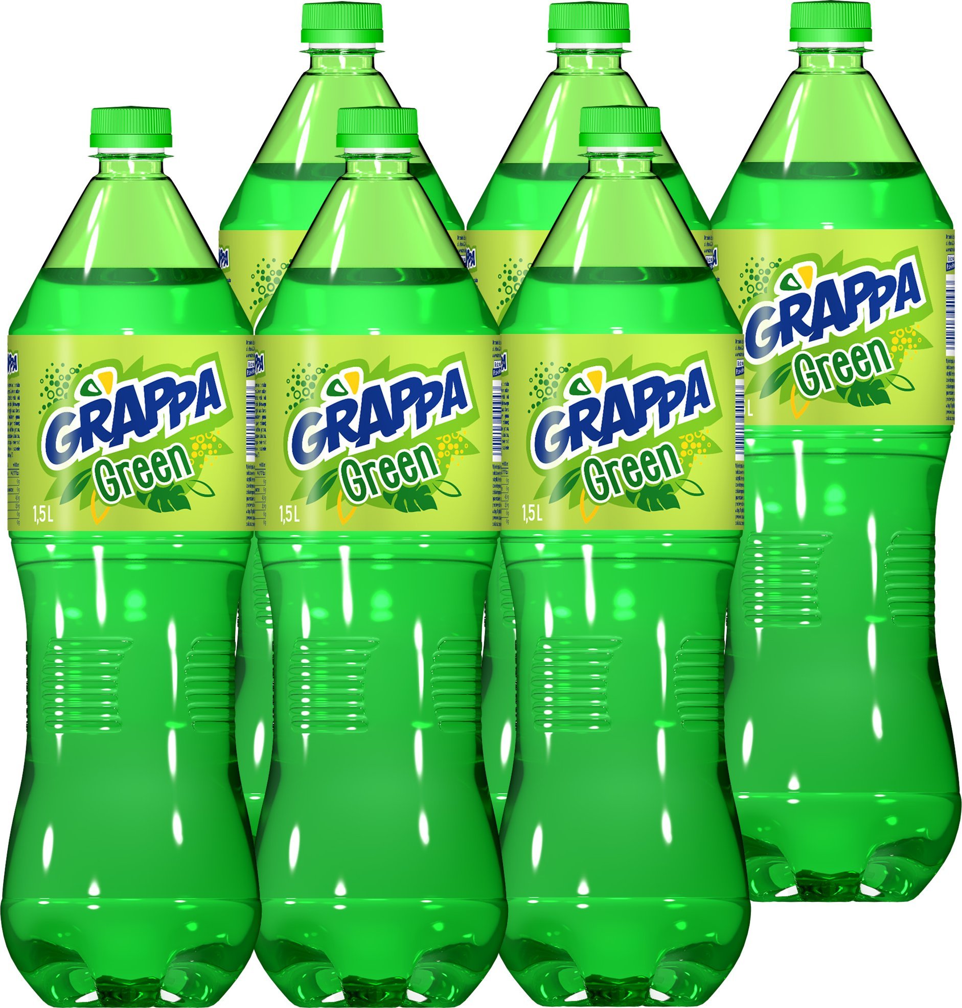 Grappa Grappa Green Napój gazowany o smaku kiwi 1,5 l x 6 sztuk