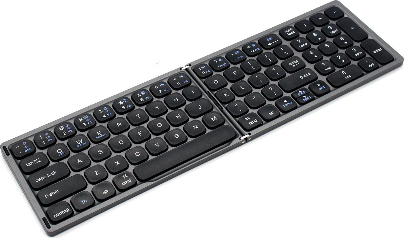 Klawiatura HDWR Elegancka składana klawiatura bezprzewodowa z Bluetooth, ciemnoszara typerCLAW BS110