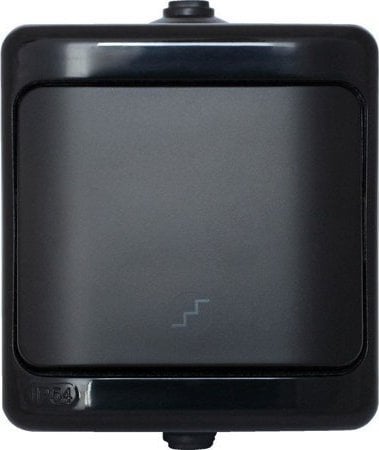 KOS BRYZA Łącznik schodowy IP54 16AX 250V czarny 180906