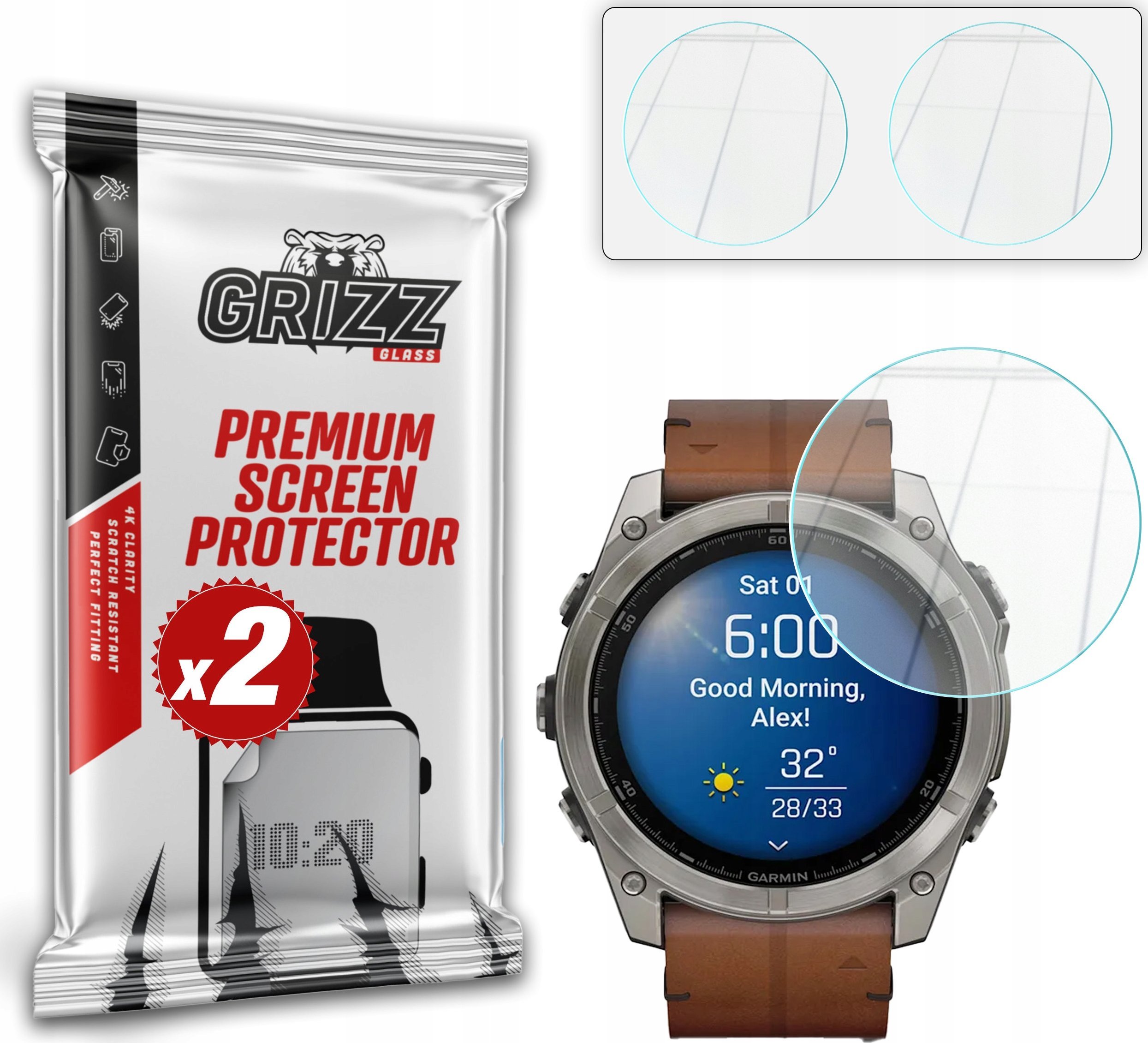 Szkło hybrydowe GrizzGlass HybridGlass do Garmin Fenix 8 51mm