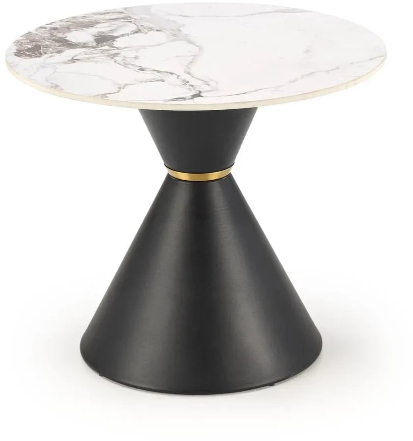 Stolik kawowy GORETTI S 60x60 biały marmur/czarny HALMAR
