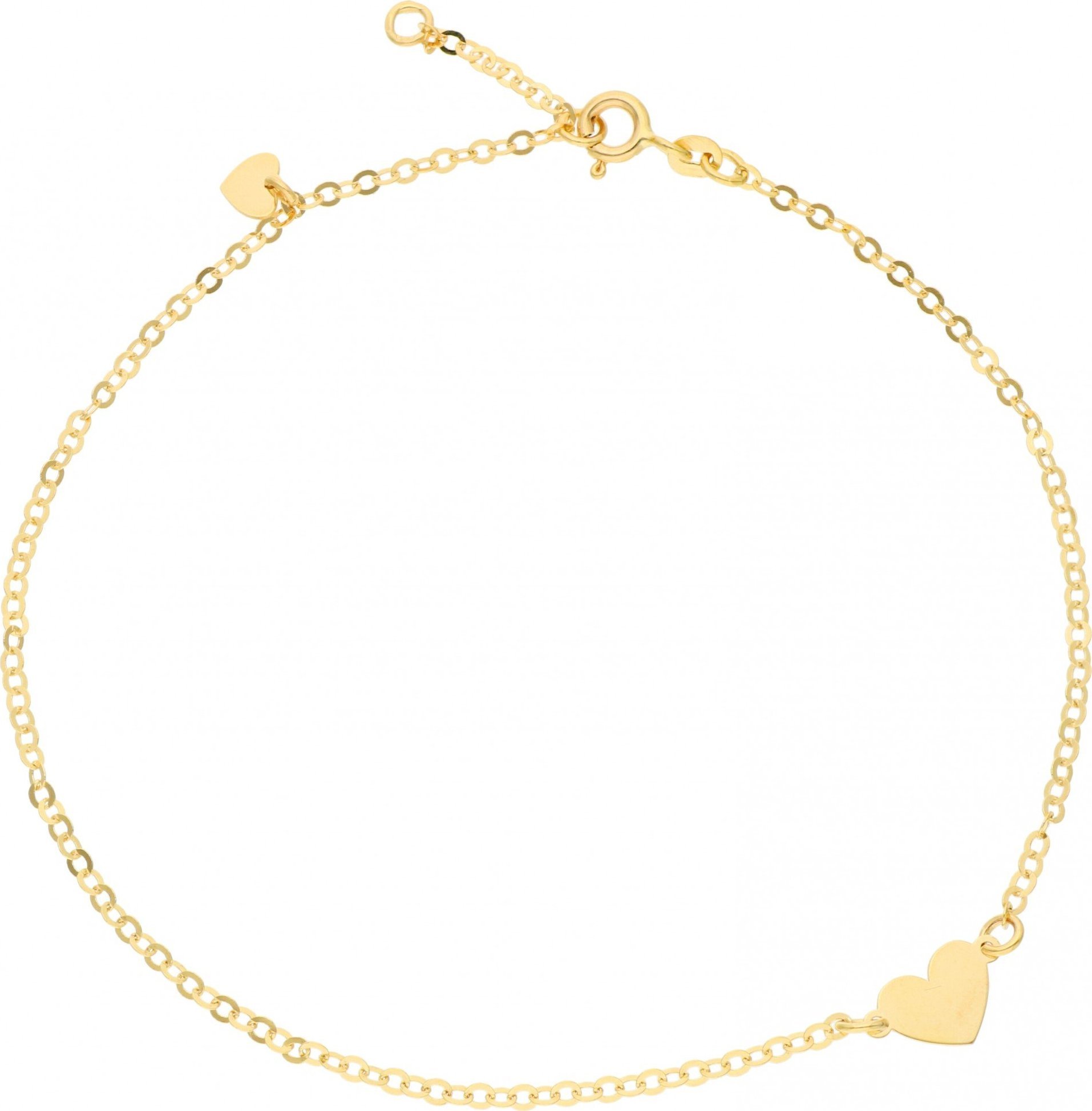 Rosanto Złota bransoleta z serduszkiem na nogę 24 cm 585 14k