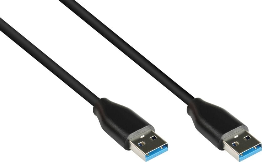 Kabel USB Alcasa USB-A - USB-A 0.5 m Czarny (2831-AA005S)