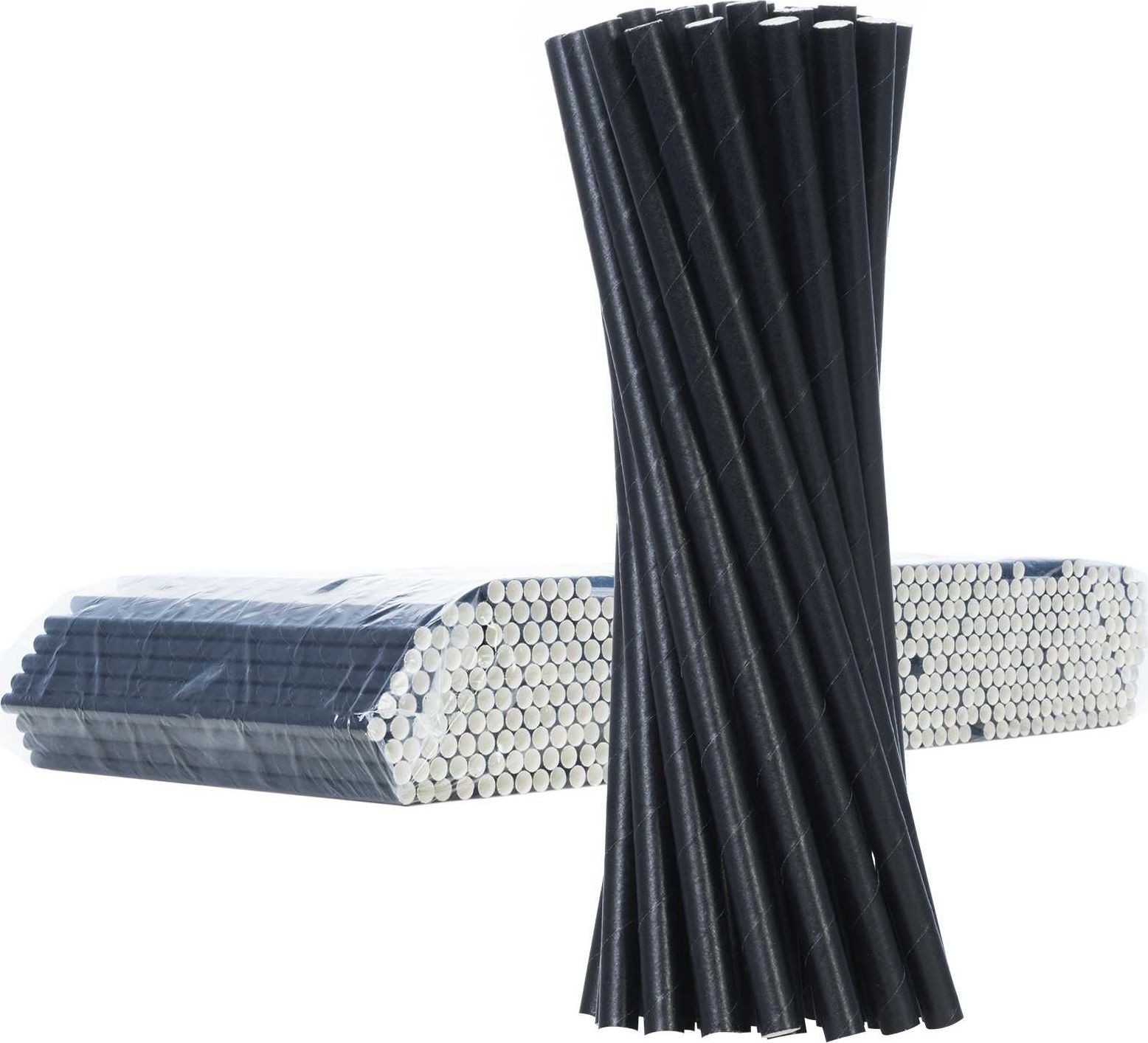GSG słomki papierowe BIO* PAPER STRAWS grube 8/205mm czarne 500 sztuk (1009913)