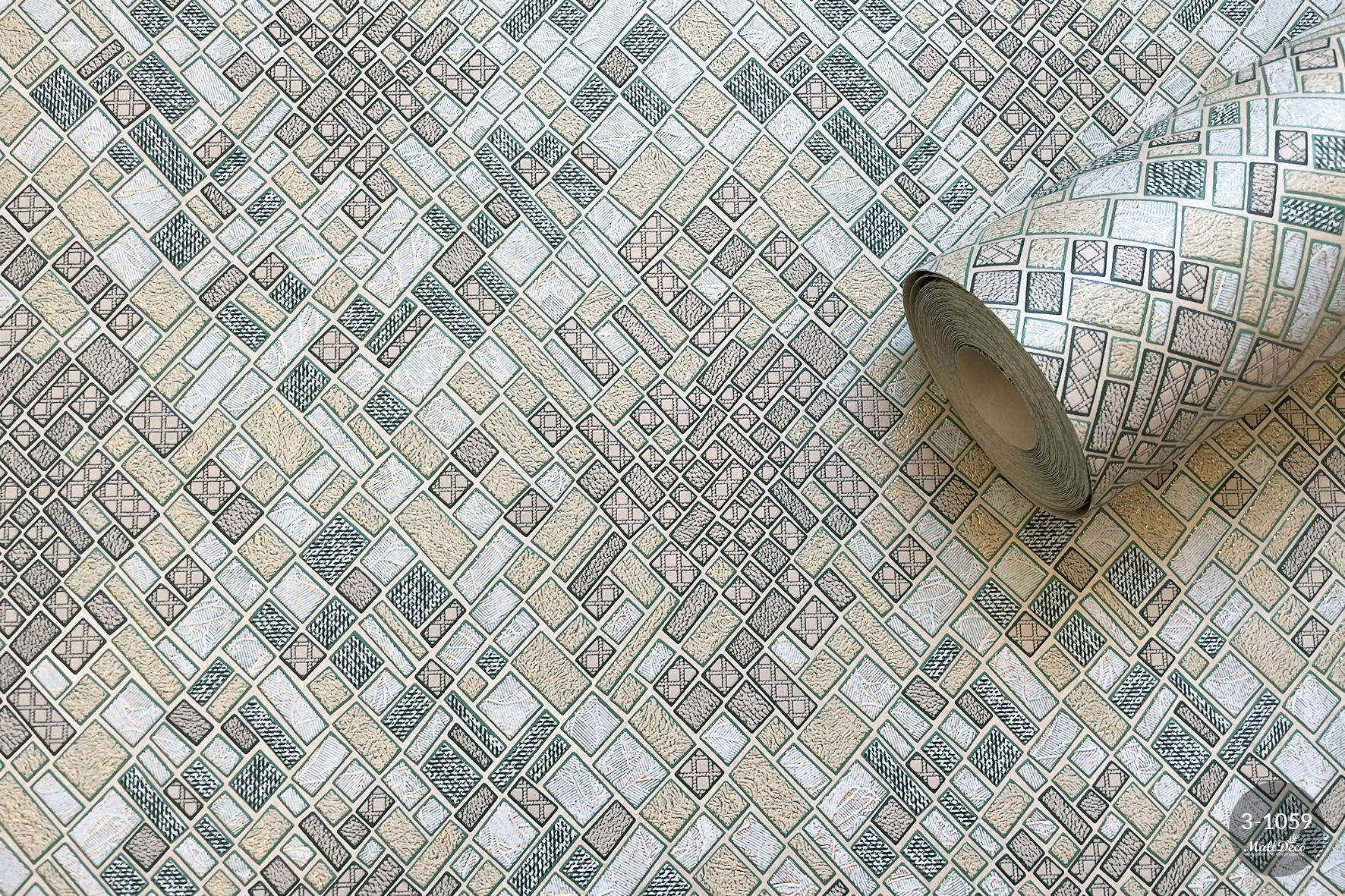 MallDeco TAPETA WINYLOWA MODEL DJANGO ZIELONA