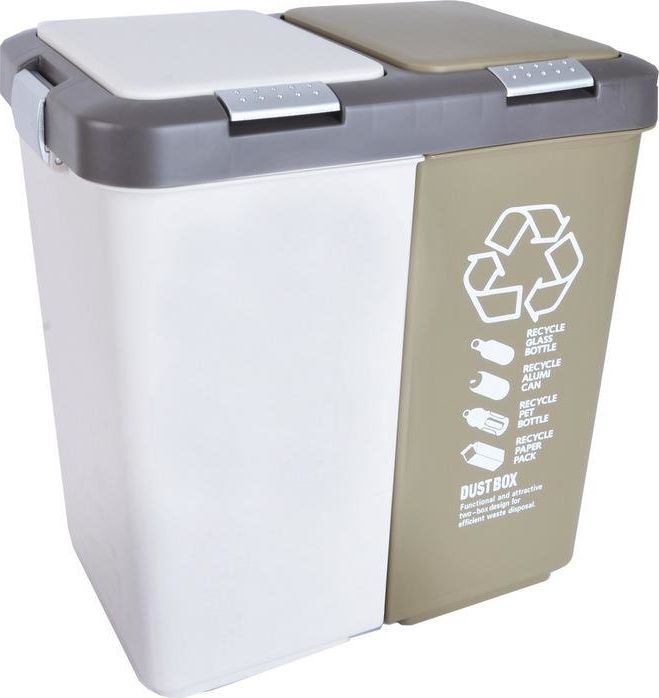 Kosz na śmieci Orion do segregacji na przycisk 2x20L Mix (Ori_731258)