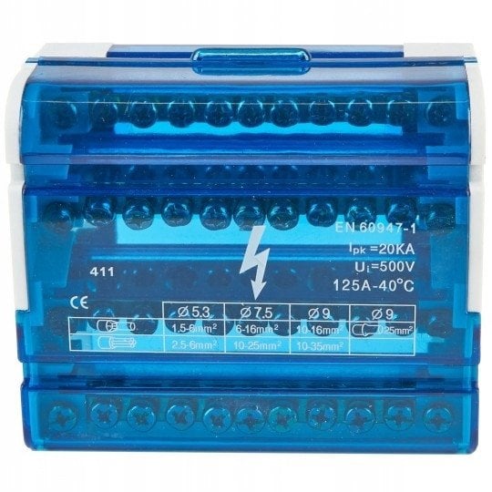 Blok rozdzielczy 4 pola 11 otworów