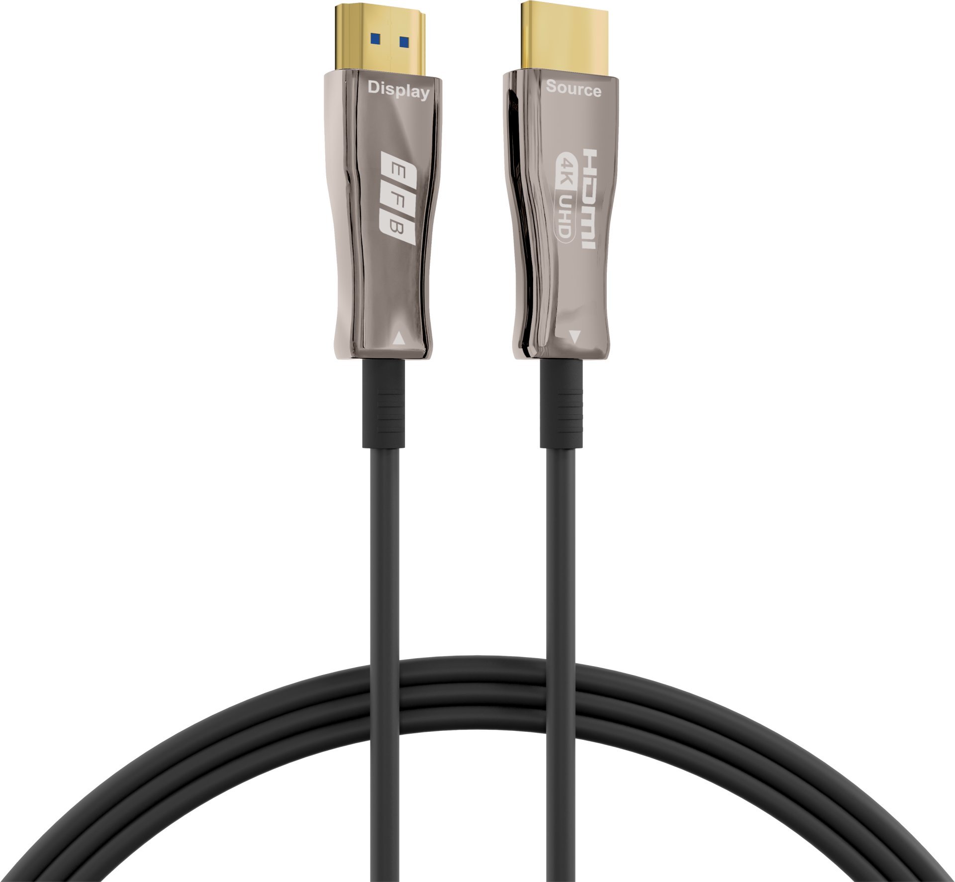 EFB Elektronik HDMI-20-00010 kabel HDMI 50 m HDMI Typu A (Standard) Czarny, Stal nierdzewna