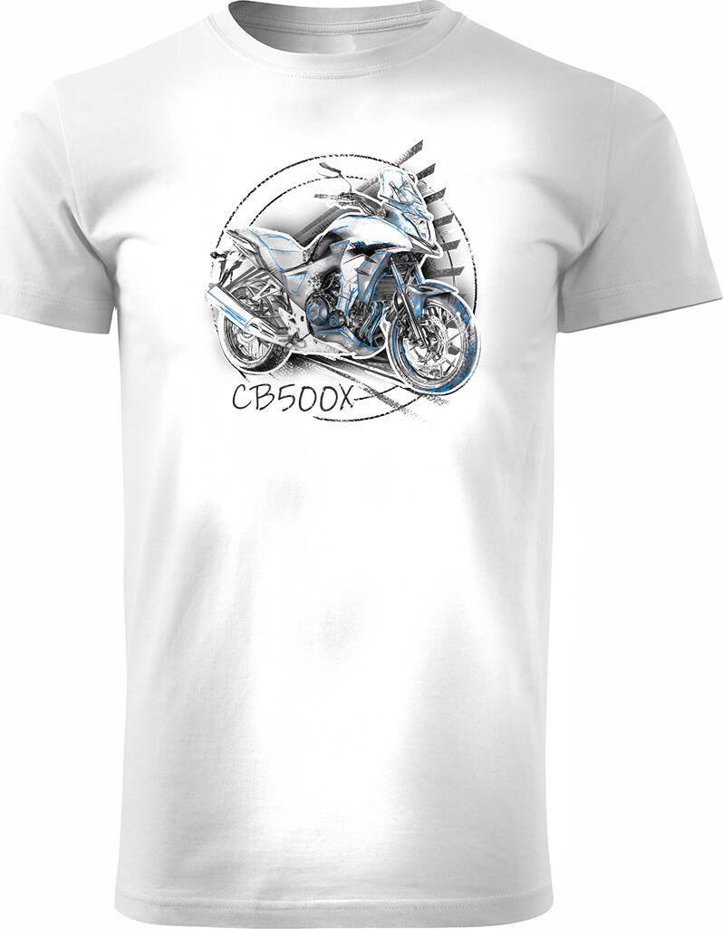 Topslang Koszulka z motocyklem na motor Honda CB 500X 500 X męska biała REGULAR L