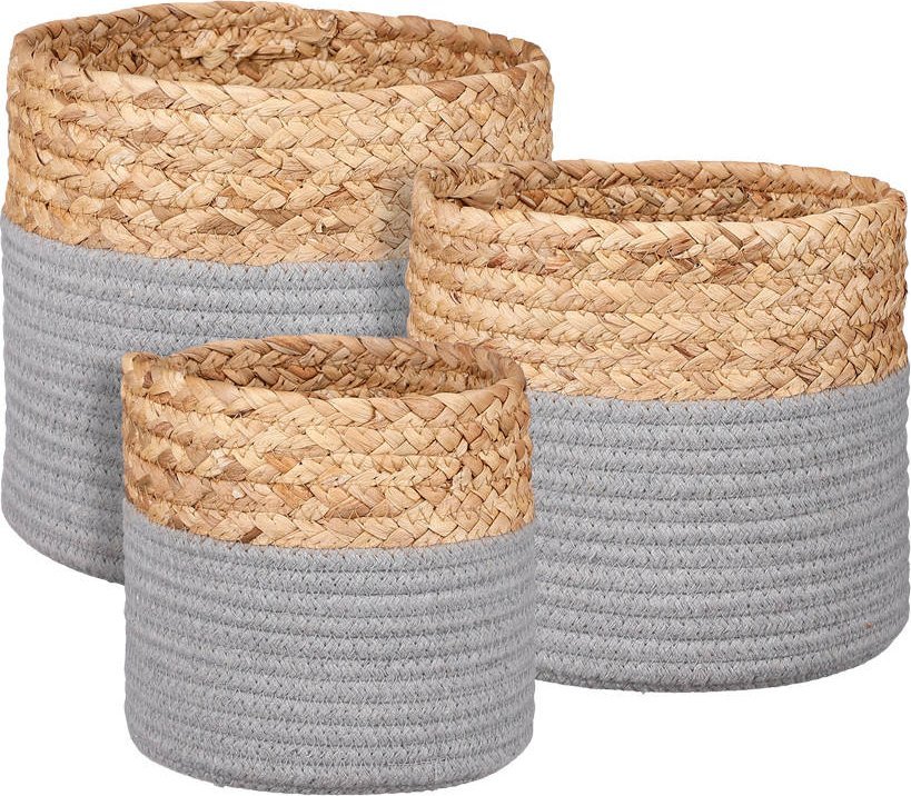 Tajemniczy ogród Kosz pleciony wiklinowy szary M