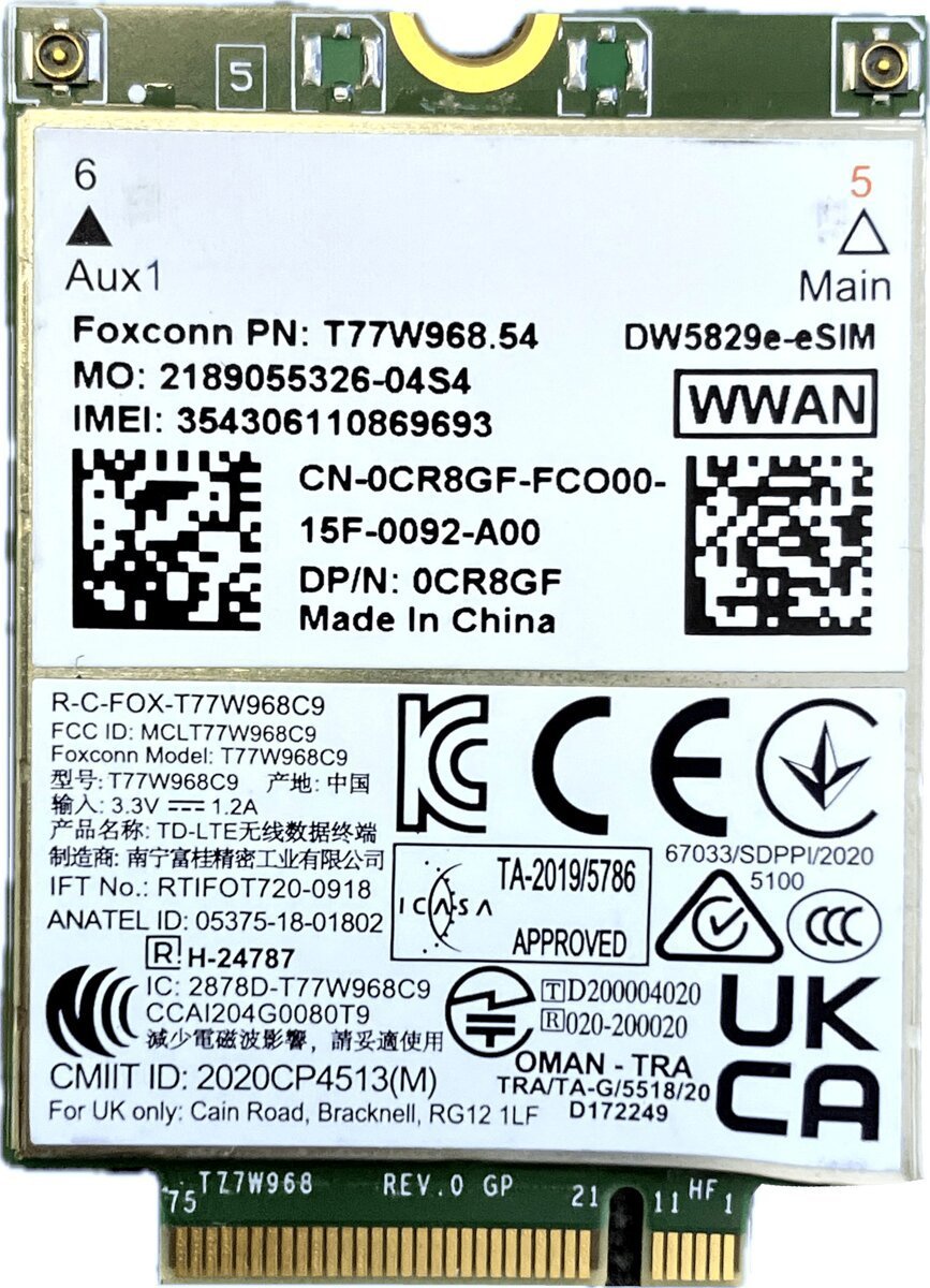 Modem Lenovo Modem WWAN LTE / DW5829e / do laptopów Dell / e-SIM