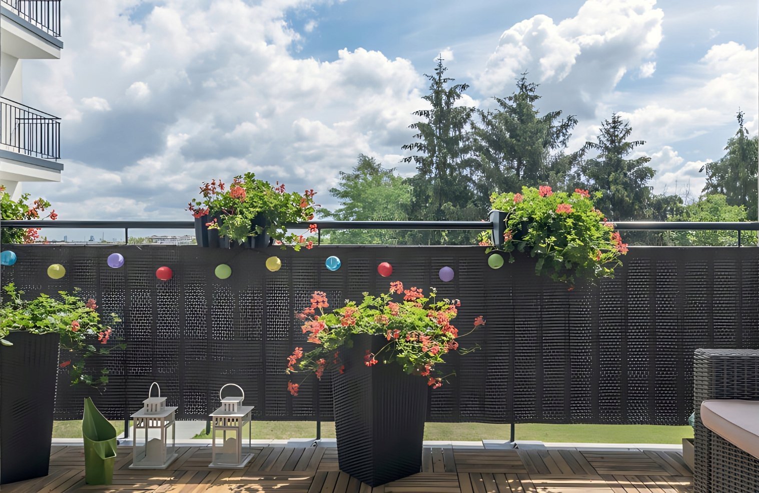 Linarem SiatkiSieci OSŁONA NA BALKON TARAS 95% LINAREM SIATKISIECI MATA BALKONOWA W ROLCE 1m x 5m