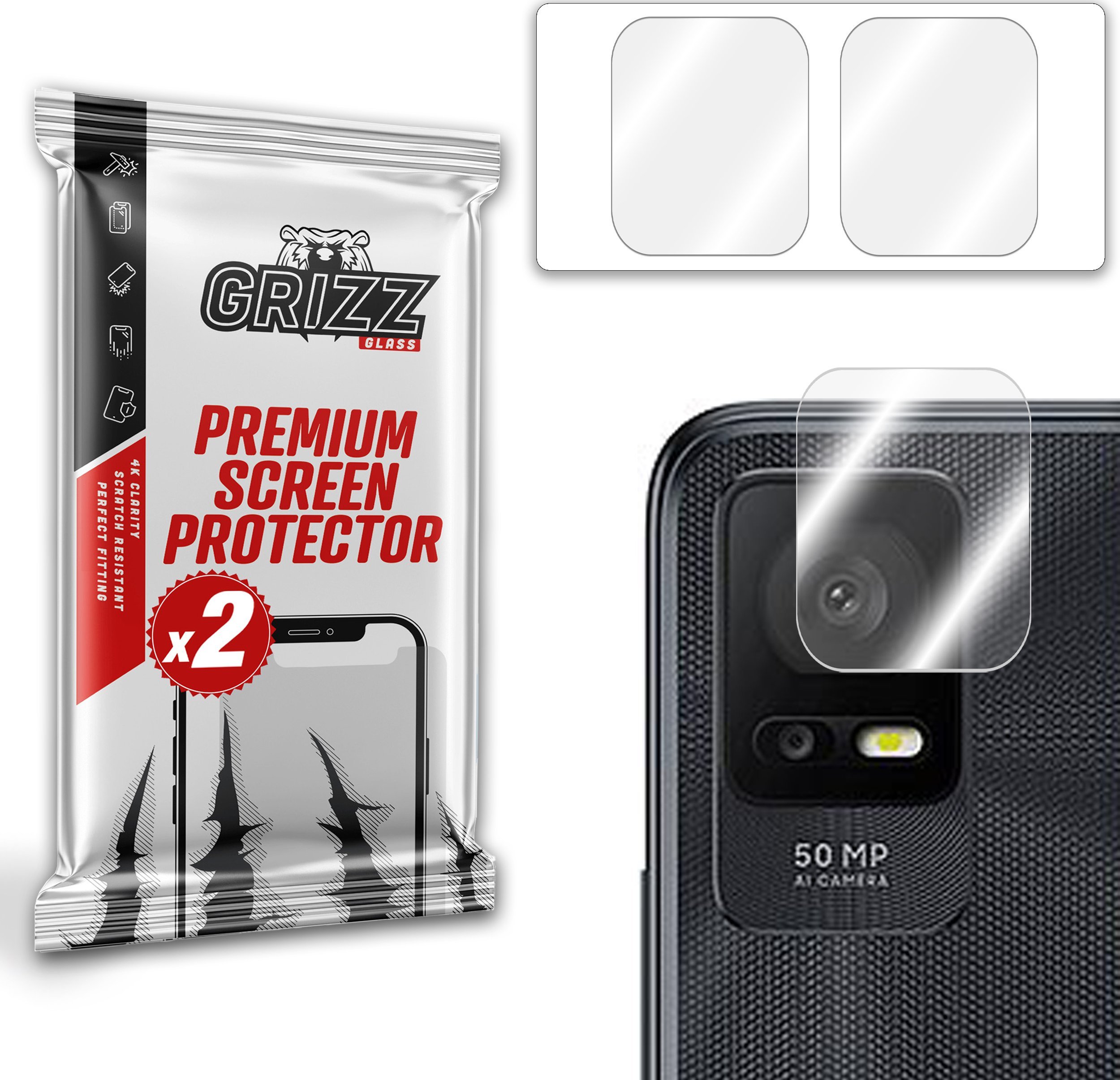 GrizzGlass Szkło na aparat GrizzGlass HybridGlass Camera do TCL 408
