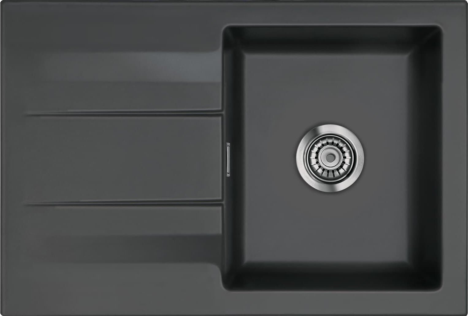 Zlewozmywak SYSTEMCERAM Systemceram Genea 75 Schiefer, zlewozmywak ceramiczny, korek manualny